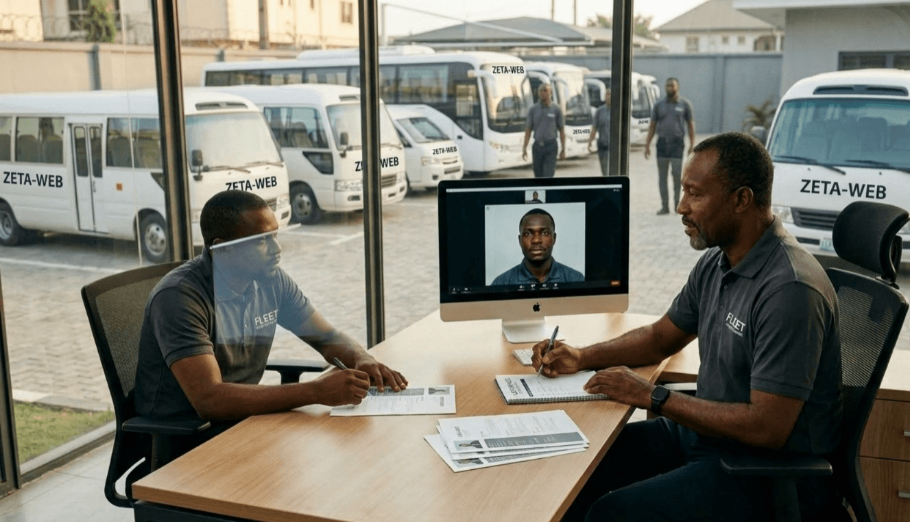 Abstract fleet service illustration for professional driver sourcing