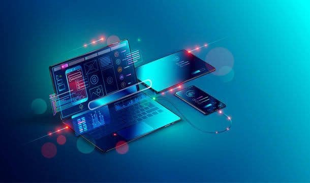 Global network connection lines over earth