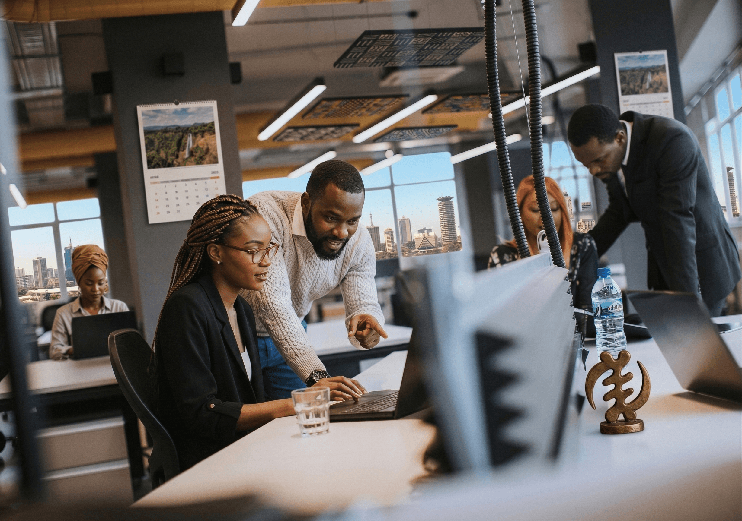 Zeta-Web team members in discussion