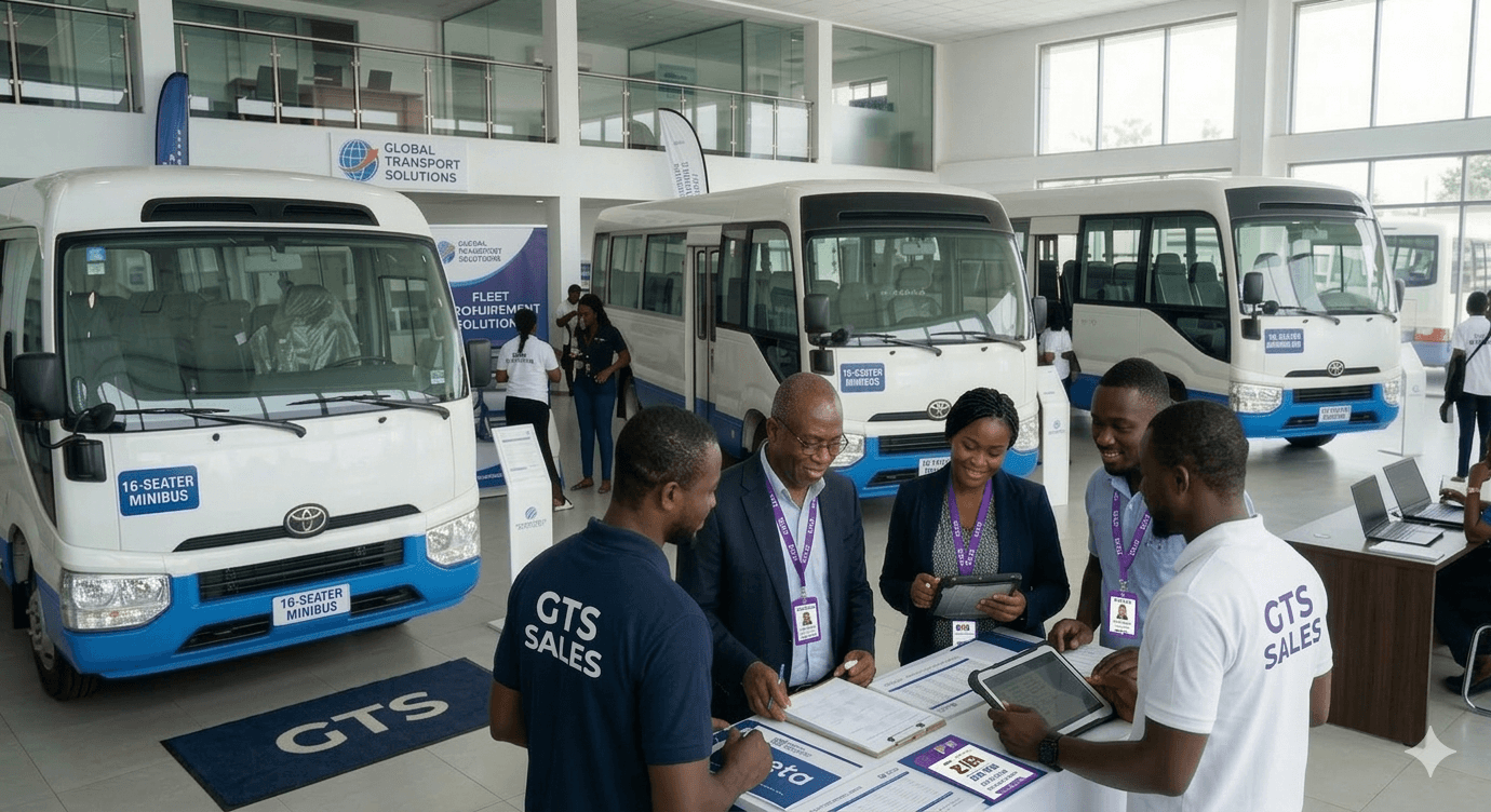 Abstract fleet service illustration for vehicle procurement